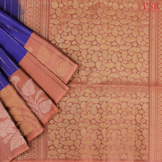 Berry Blue Soft Silk Mix Saree