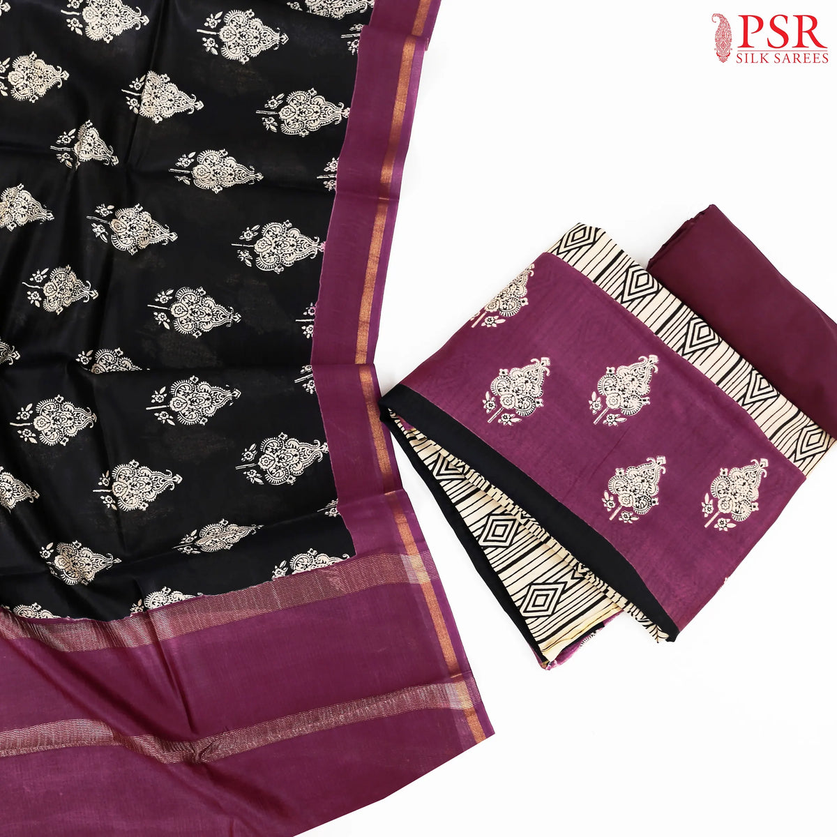 Biscotti Beige Maheshwari Silk Cotton Dress Material