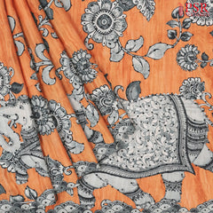 Sandstone Orange Semi Dupion Saree