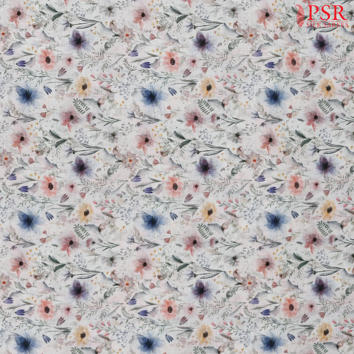 Off White Linen Print Running Material