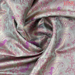 Turquoise Blue Kanchipuram Jacquard Tissue Silk Saree