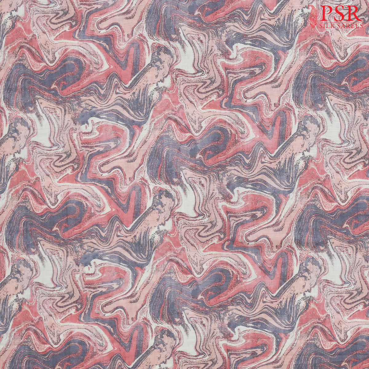 Peach Linen Print Running Material