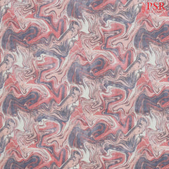 Peach Linen Print Running Material