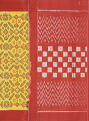 Mustard Yellow Ikkat Cotton Saree