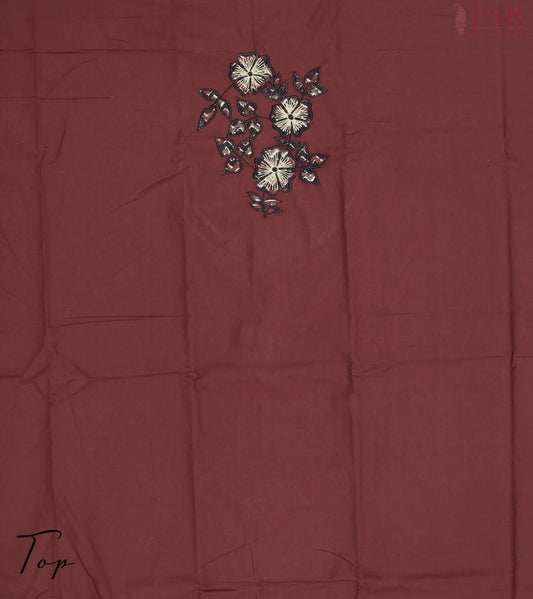 Maroon Cotton Dress Material