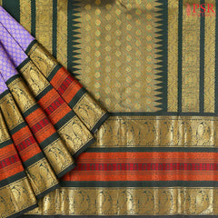 Tropical Indigo Kanchipuram Silk Saree