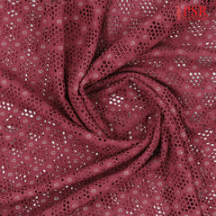Rich Maroon Hacoba Embroidery Running Material