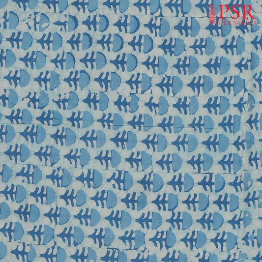 Light Blue Batik Print Running Material