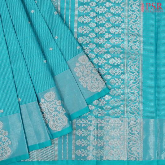 Light Cyan Kanchipuram Silk Saree