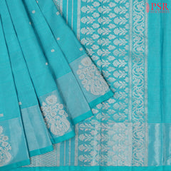 Light Cyan Kanchipuram Silk Saree