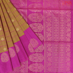 Dark Mustard Brown Soft Silk Saree