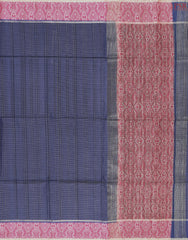 Berry Blue Semi Tussar Saree