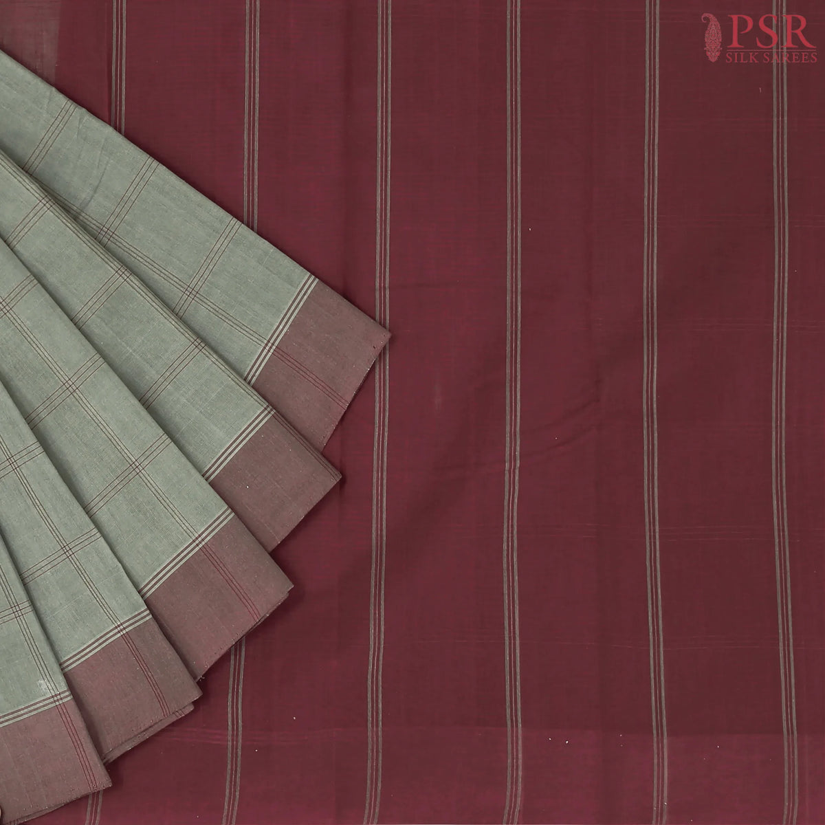 Evergreen Fog Kanchi Cotton Saree