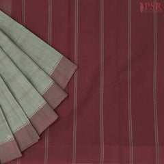 Evergreen Fog Kanchi Cotton Saree