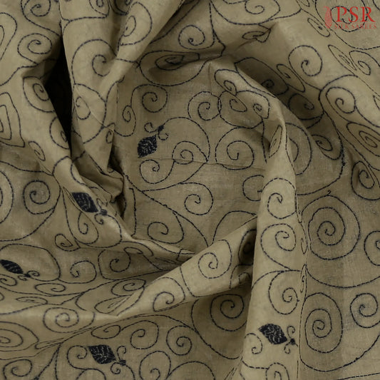 Taupe Grey Bengal Cotton Saree