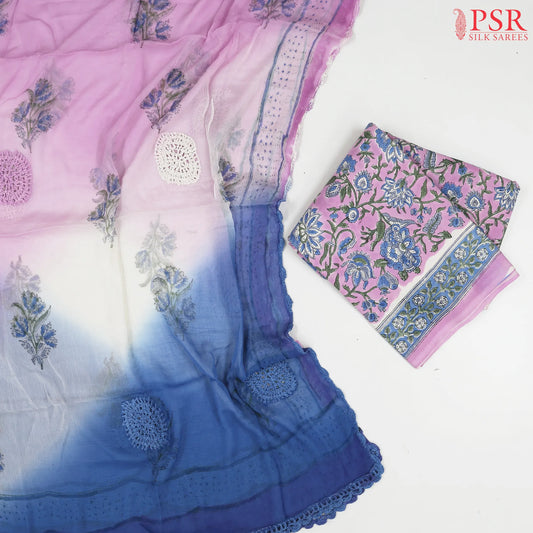 Light Orchid Pink Pure Cotton Dress Material