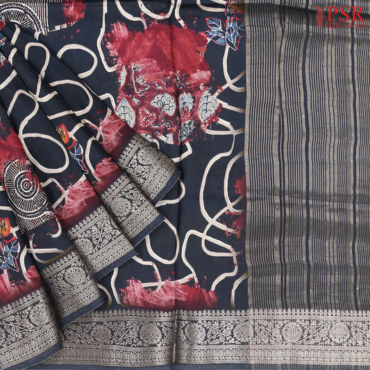 Black Modal Silk Saree
