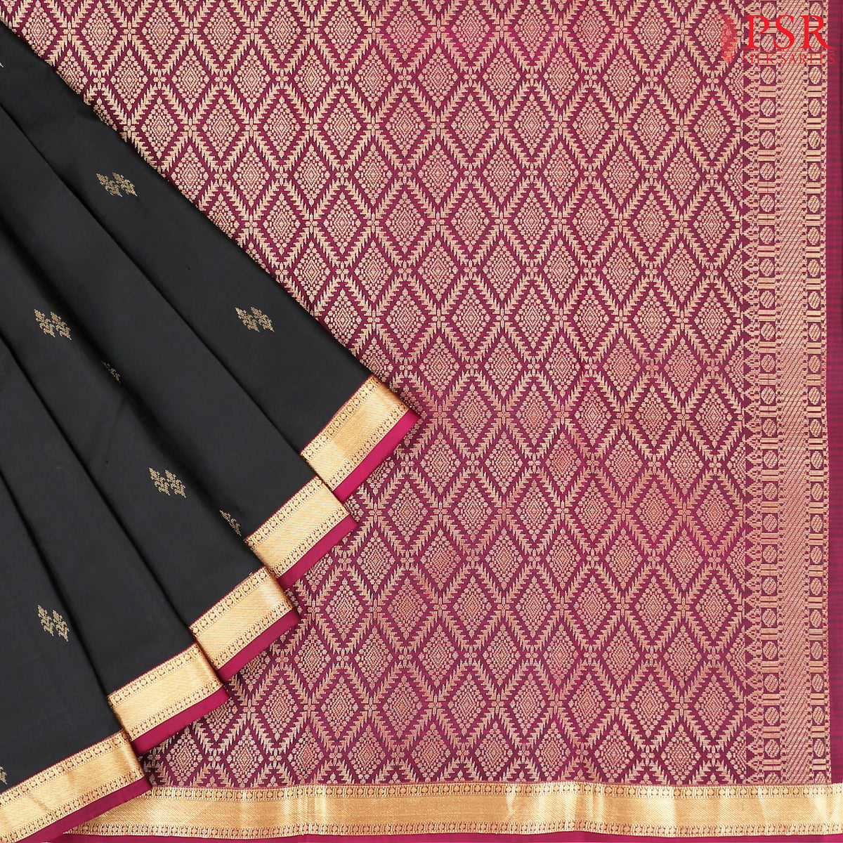 Black Fancy Kanchipuram Silk Saree