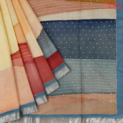 Peach Munga Silk Saree