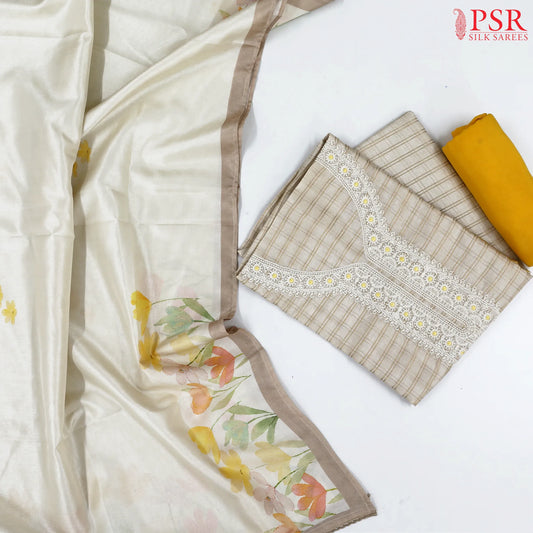 Light Beige Tissue Dress Material