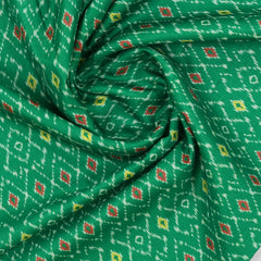 Emerald Green Semi Tassar Ikkat Print Running Material