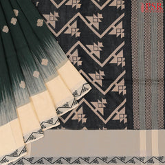 Bottle Green Byloom Cotton Saree