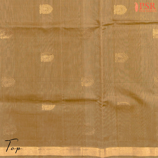 Chikoo Tan & Maroon Silk Cotton Dress Material