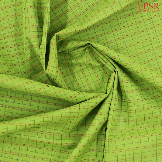 Parrot Green Kalakshetra Kovai Cotton Saree