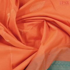 Peach Saffron Silk Cotton Saree