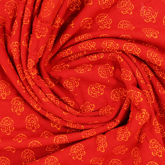 Rust Red Cotton Print Running Material