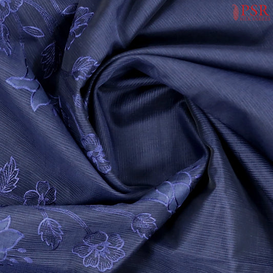 Midnight Blue Manipuri Super Net Saree