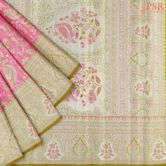 Persian Pink Kanchipuram Jacquard Tissue Silk Saree