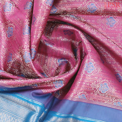 Dark Mulberry Pink Kanchipuram Silk Saree