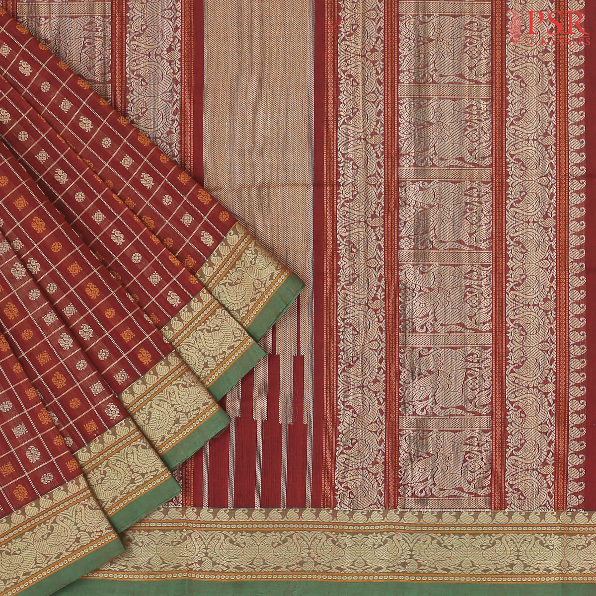 Maroon Kalakshetra Kovai Cotton Saree