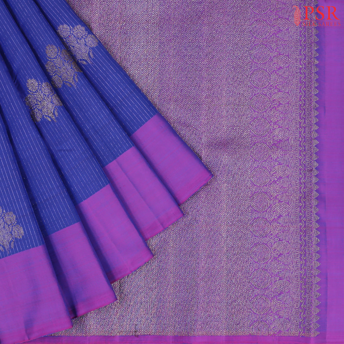 Admiral Blue Kanchipuram Silk Saree