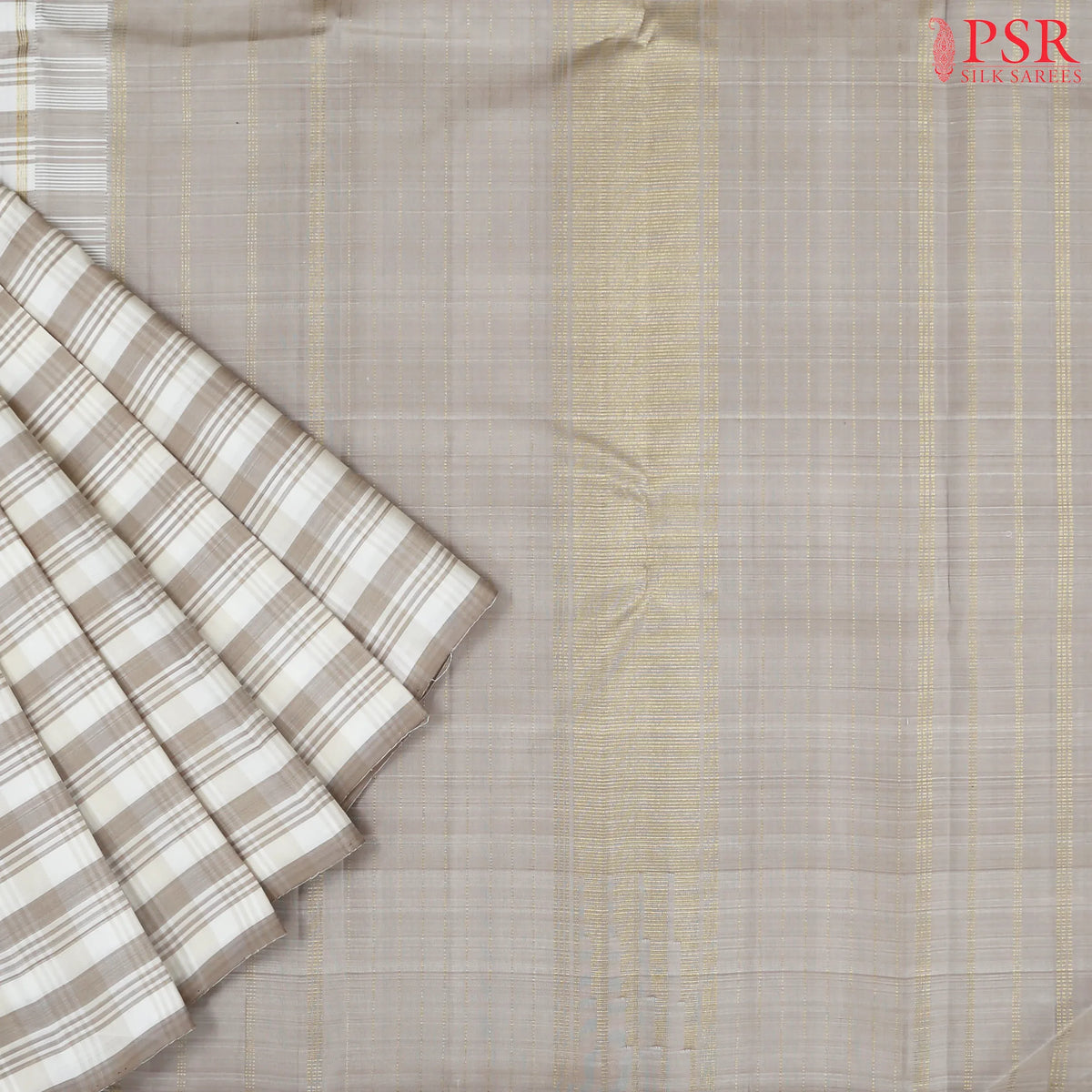 Beige Kanchipuram Silk Saree