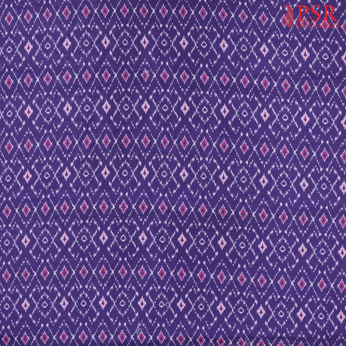Violet Semi Tassar Ikkat Print Running Material