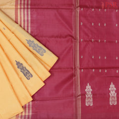 Cantaloupe Yellow Vazhainaar Silk Saree