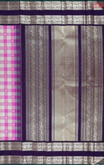 Fuchsia & Beige Kanchipuram Silk Saree