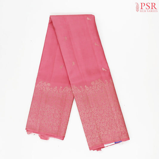 Flamingo Pink Kanchipuram Silk Saree