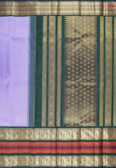 Tropical Indigo Kanchipuram Silk Saree