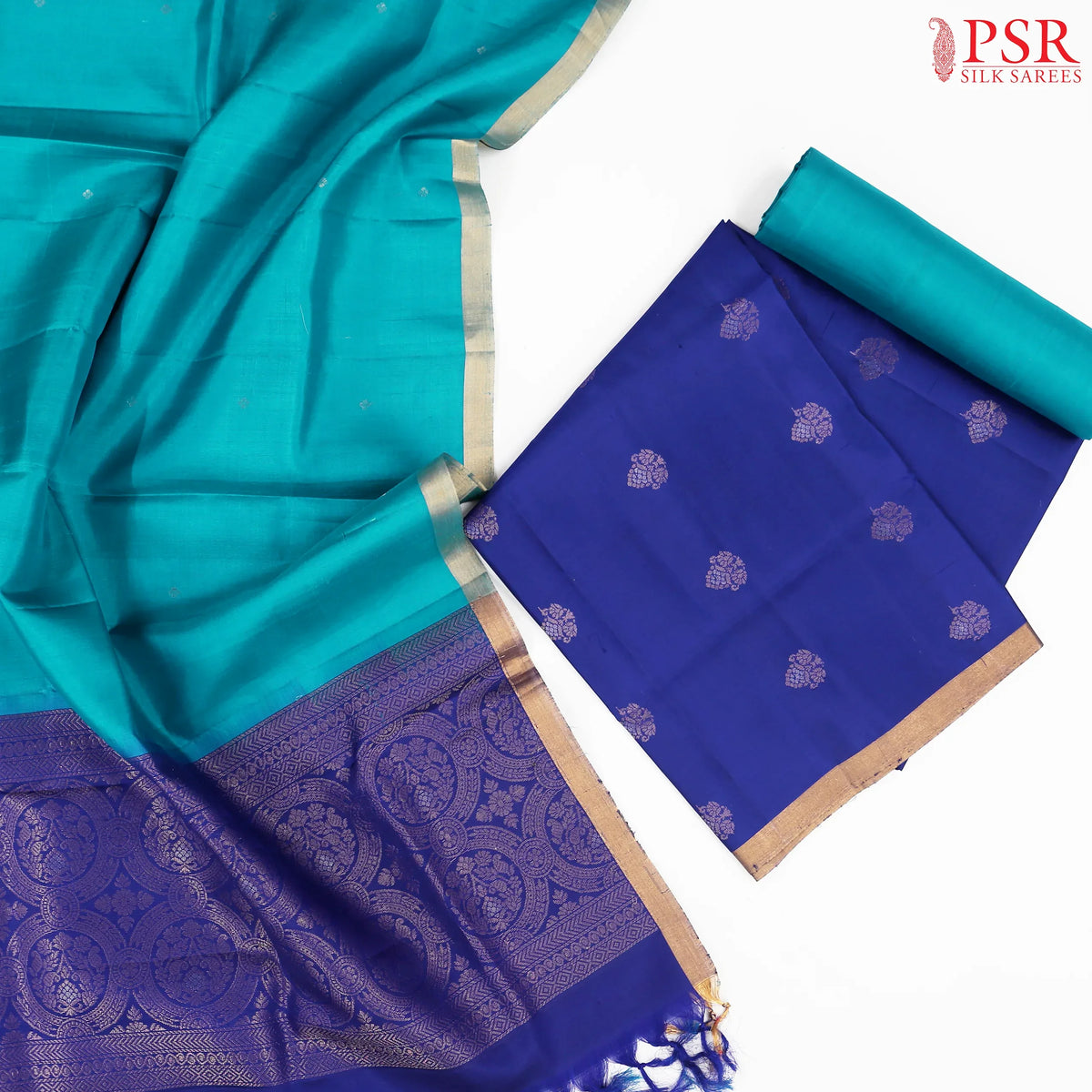 Royal Blue Silk Dress Material