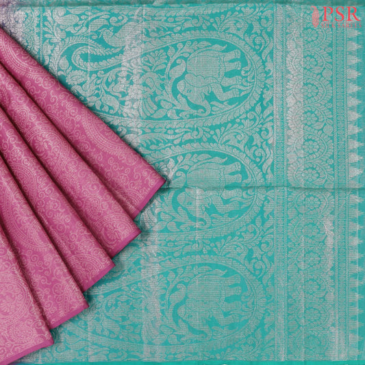 Mulberry Pink Tissue Soft Silk Saree