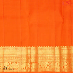 Saffron Orange Kanchipuram Silk Saree