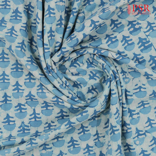 Light Blue Batik Print Running Material