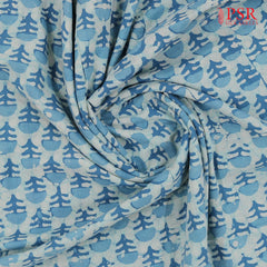 Light Blue Batik Print Running Material