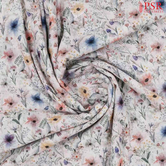 Off White Linen Print Running Material