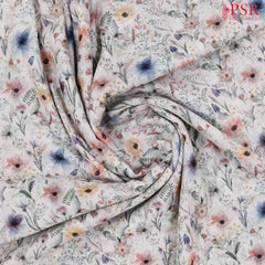 Off White Linen Print Running Material