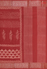 Carmine Red Chanderi Silk Cotton Saree