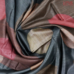 Zinc Grey Munga Silk Saree